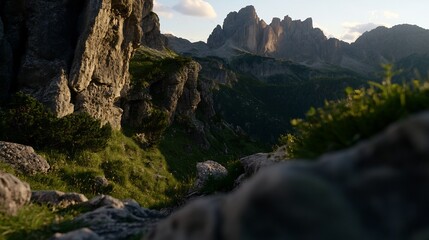 Obraz premium Dolomites Sunset Mountain Landscape with Italy.