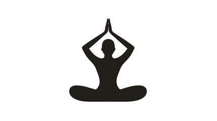 Silhouette of a person meditating in a serene pose, promoting tranquility and mindfulness.