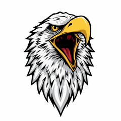 Screaming Eagle Head Vector Silhouette – Fierce Bird of Prey