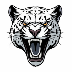 Panther Roaring Head Vector Silhouette – Wild Cat Predator Art