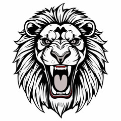 Roaring Lion Head Vector Silhouette – King of the Jungle Art