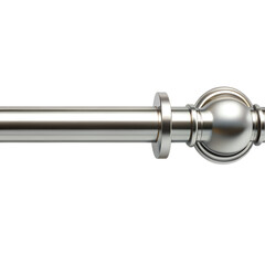 Metal curtain rod close up isolated on transparent background