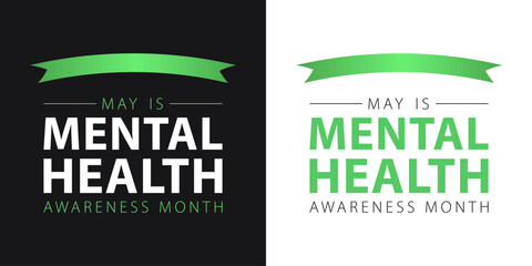 Mental Health Awareness Month, vector designs for card, poster or banner.