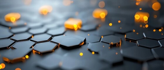 Sleek and modern abstract featuring a minimalist black grid pattern with a subtle, glowing effect, creating a visually captivating and futuristic design.