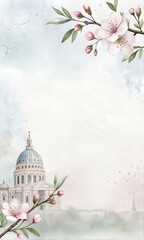 White paper background with a soft watercolor texture, ideal for overlaying text or designs. (Abstract)