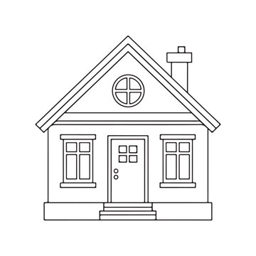 recommend clip art: Simple House Outline with Chimney