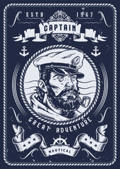 Obraz premium Nautical captain design with adventurous spirit