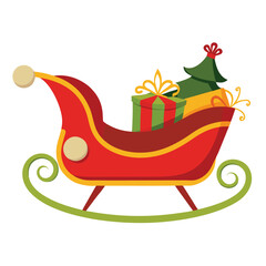 Naklejka premium Christmas sleigh isolated on white background
