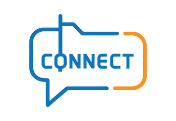 Connected Speech Bubble Logo Communication Network Icon Design