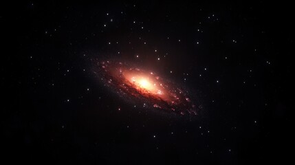 A galaxy with a bright core and swirling arms.