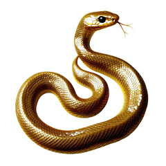 Fototapeta premium Striking image of a slithering snake displaying its scales and unique patterns in a natural habitat environment isolated on a white background.