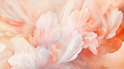 Abstract Coral Peach and White Organic Shapes Soft Lighting Elegant Texture