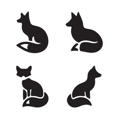 fox of cats silhouettes