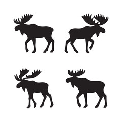 set of deer silhouettes