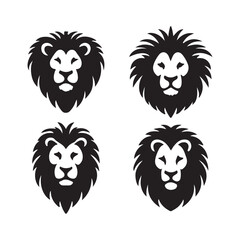 tiger set of funny cartoon animals