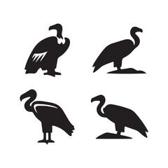 set of vector birds silhouettes
