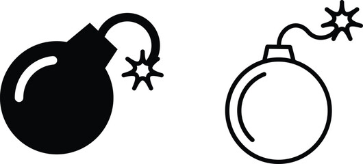 Bomb Icon Explosion Symbol Vector