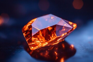 Orange gemstone, close-up