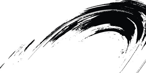 Abstract black grunge white transparent background. Black brush stroke on transparent background. Paint brush black ink splash on white abstract background.