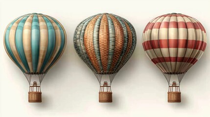 Vintage Hot Air Balloons: A Trio of Retro Airships