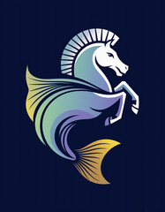 Fototapeta premium Abstract Gradient Horse head Logo Design: Artistic Equestrian Symbol