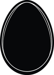 Egg Silhouette Vector | Minimal Egg Shape Design for Food and Easter Black Vector