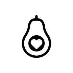Avocado with heart symbol representing healthy fats in a balanced diet