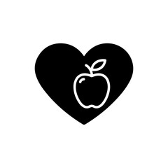Heart with Apple Inside Representing Healthy Eating and Heart Wellness