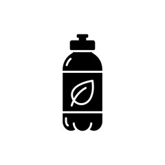 Water Bottle with Leaf Symbol Representing Hydration in Nutrition