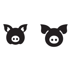 black pig hade on white background had