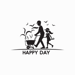 International Labor Day silhouette vector