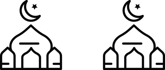 Mosque Icon Religious Building Symbol Vector