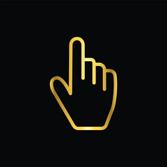 gold color mouse arrow cursor icon, flat, design, vector, illustrations, education, style, trendy, collections