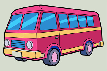 old bus isolated on white background