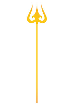 golden trident on white background clip art preview