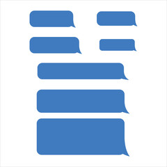Different Shape Blue Message Bubbles