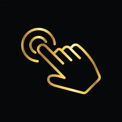 gold color mouse arrow cursor icon, flat, design, vector, illustrations, education, style, trendy, collections