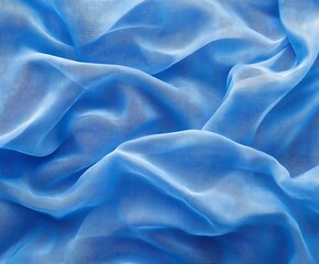 Obraz premium soft focus on blue fabric billowing gently in wind muted tones symbolizing blue