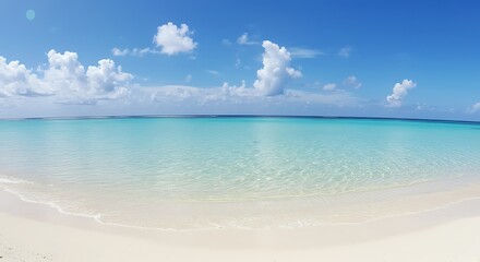 Azure Embrace: A Panoramic Seascape AI Generated