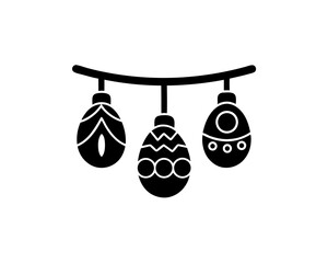 creative details Decorated Egg Garland Icon Vector Illustration