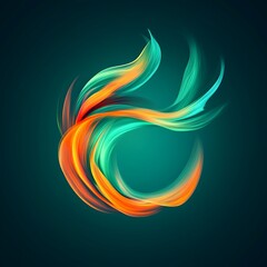 Abstract fire swirl in artistic style