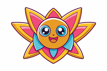 funny cartoon star with wings