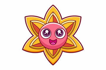 funny cartoon star with wings