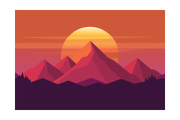vector illustration of a mountain landscape