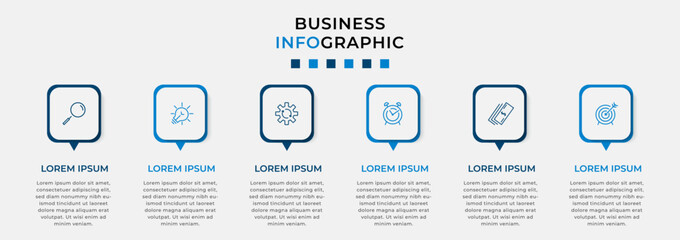 Vector Infographic design business template with icons and 6 options or steps