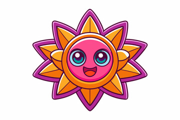 funny cartoon star with wings