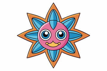 funny cartoon star with wings