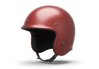Fototapeta premium 3D Red motorcycle helmet on white background