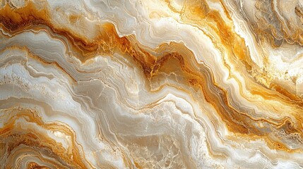 Obraz premium Golden Onyx Marble Texture: Abstract Swirling Patterns of Beige, Brown and Gold