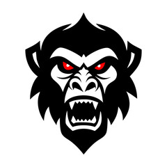 Angry gorilla mascot logo with red eye illustration. logo, badge, esport logo, emblem. 
